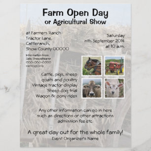Boerderij open dag of landbouwshow flyer