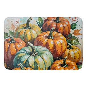 Boerderij Oude Pompoenen, Herfst Pompoen Oogst, Badmat