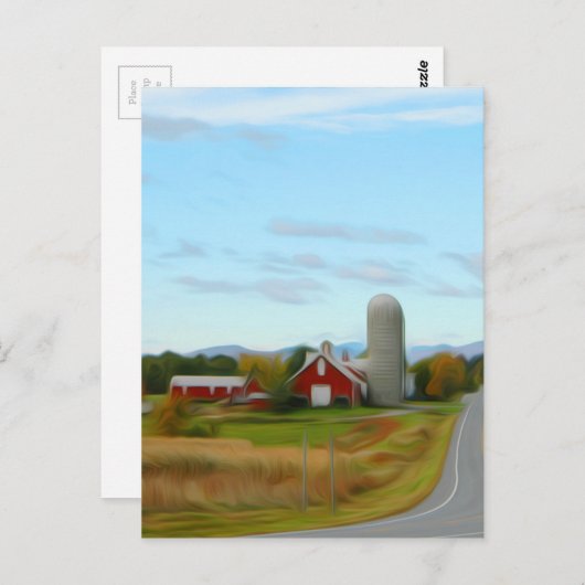 Boerderij over de weg briefkaart (Voorkant / Achterkant)