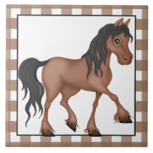 Boerderij Paard cartoon land tegel