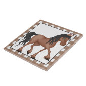 Boerderij Paard cartoon land tegel Tegeltje (Zijkant)