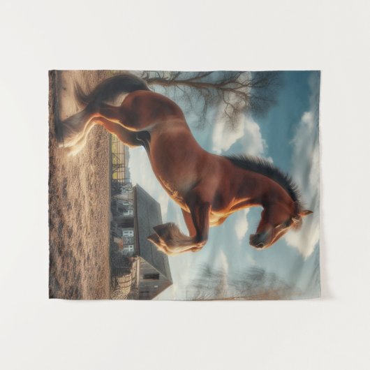 Boerderij paard wandkleed (Voorkant (horizontaal))