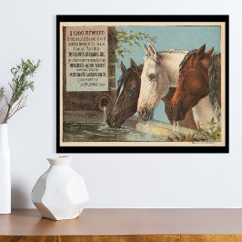 Boerderij Paarden Drink Water Advertentie Ephemera Perfect Poster