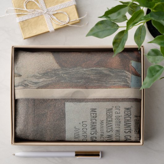 Boerderij Paarden Drink Water Advertentie Ephemera Tissuepapier (Geschenk)