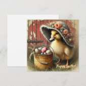  boerderij Paas wenskaart met eend Feestdagenkaart (Voorkant / Achterkant)