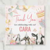 Boerderij Partij Dieren Verjaardag Party Square Bedankjes Labels (Voorkant)