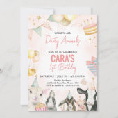 Boerderij Partij Dieren Verjaardagsfeest Kaart (Voorkant)