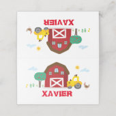 Boerderij partij naam kaart, Barnyard partij voeds Plaatskaartje (Buitenkant ongevouwen)