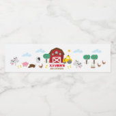 Boerderij partij waterflesetiket, barnyard waterfles etiket (Enkel label)