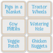 Boerderij Party Food Signs Custom-Cut Vinyl Sticke Sticker (Voorkant)