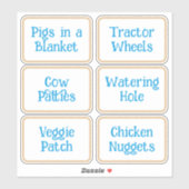 Boerderij Party Food Signs Custom-Cut Vinyl Sticke Sticker (Vel)