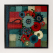 Boerderij Patchwork Blauwe Bes Boeket Legpuzzel (Horizontaal)