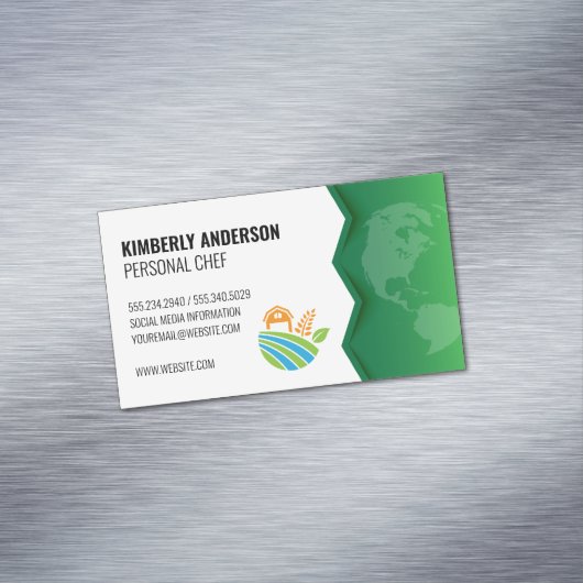 Boerderij pictogram | Groene Aarde Magnetisch Visitekaartje (Voorbeeld)