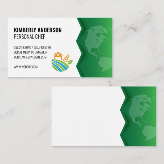 Boerderij pictogram | Groene Aarde Visitekaartje (Voorkant / Achterkant)