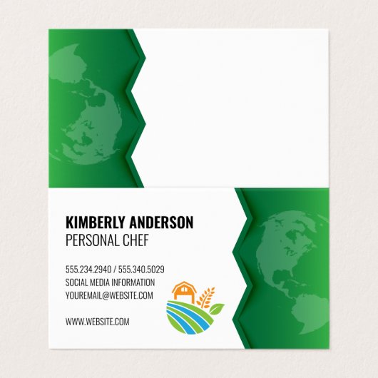 Boerderij pictogram | Groene Aarde Visitekaartje (Buitenkant ongevouwen)