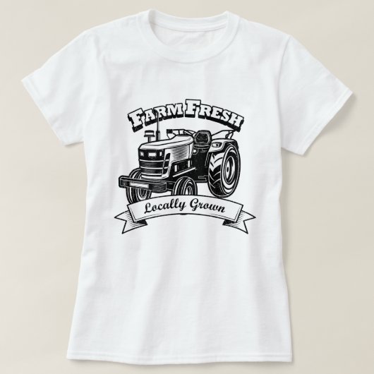 Boerderij, plaatselijk vers geteeld t-shirt (Design voorkant)