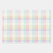 Boerderij Plaid Pastel Roze Geel Blauw Mix Inpakpapier Vel (Voorkant 3)