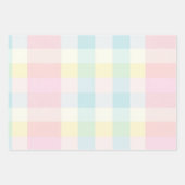 Boerderij Plaid Pastel Roze Geel Blauw Mix Inpakpapier Vel (Voorkant 2)