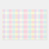 Boerderij Plaid Pastel Roze Geel Blauw Mix Inpakpapier Vel (Voorkant)