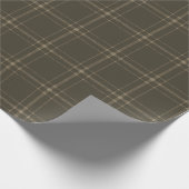 Boerderij  plaid patroon sepia bruin cadeaupapier (Hoek)