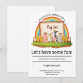 Boerderij Playdate Invitation Kaart (Voorkant / Achterkant)