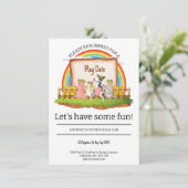 Boerderij Playdate Invitation Kaart (Staand voorkant)