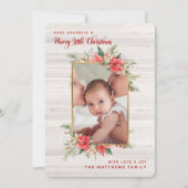 Boerderij Poinsettia Kerstmis vrolijke kleine foto Feestdagenkaart (Voorkant)