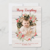 Boerderij Poinsettia Prettig Kerstfeest Edelsteen  Feestdagenkaart (Voorkant)