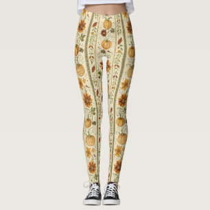 Boerderij Pompoen Herfstloof Herfstpatroon Leggings