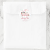 Boerderij pompoen roze vrachtwagen rijden door dan ronde sticker (Tas)