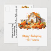 Boerderij Pompoenen Happy Thanksgiving Feestdagenkaart (Voorkant / Achterkant)
