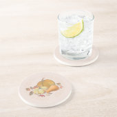 Boerderij Pompoenen Stone Onderzetter (in crème) (Zijkant)