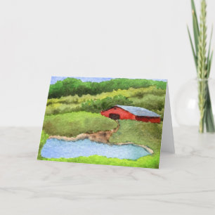 "Boerderij Pond #1" Wenskaart Landwegen Kaart