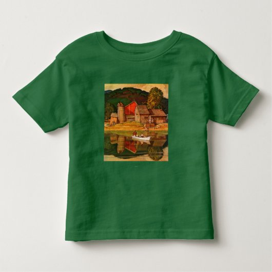 Boerderij Pond Landschap Mead Schaeffer Kinder Shirts (Voorkant)
