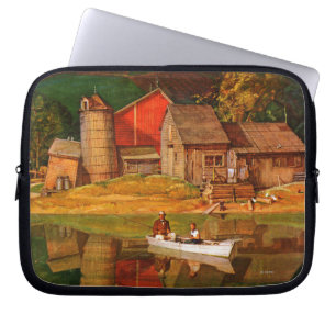 Boerderij Pond Landschap Mead Schaeffer Laptop Sleeve