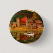 Boerderij Pond Landschap Mead Schaeffer Ronde Button 3,2 Cm (Voorkant)