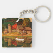 Boerderij Pond Landschap Mead Schaeffer Sleutelhanger (Achterkant)