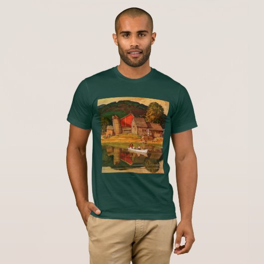 Boerderij Pond Landschap Mead Schaeffer T-shirt (Voorkant volledig)