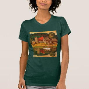 Boerderij Pond Landschap Mead Schaeffer T-shirt