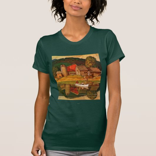 Boerderij Pond Landschap Mead Schaeffer T-shirt (Voorkant)
