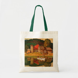 Boerderij Pond Landschap Mead Schaeffer Tote Bag