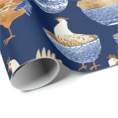  Boerderij Porselein Haan Patroon Cadeaupapier (Rol Hoek)