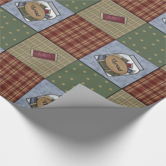 Boerderij Primitief Naaien & Stof Cadeaupapier (Hoek)