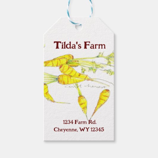 Boerderij Produceert standaard groenten Wortelen A Cadeaulabel (Voorkant)
