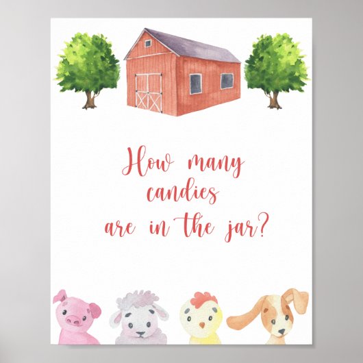 Boerderij - Raad hoeveel snoepjes Poster (Voorkant)