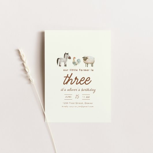 Boerderij Ranch Dieren Verjaardagsfeest Uitnodigen Kaart