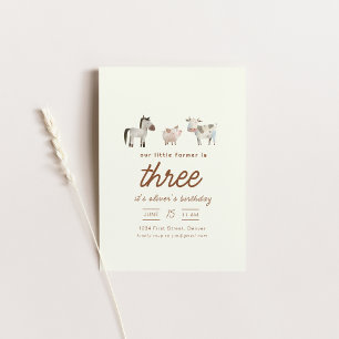 Boerderij Ranch Dieren Verjaardagsfeest Uitnodigen Kaart