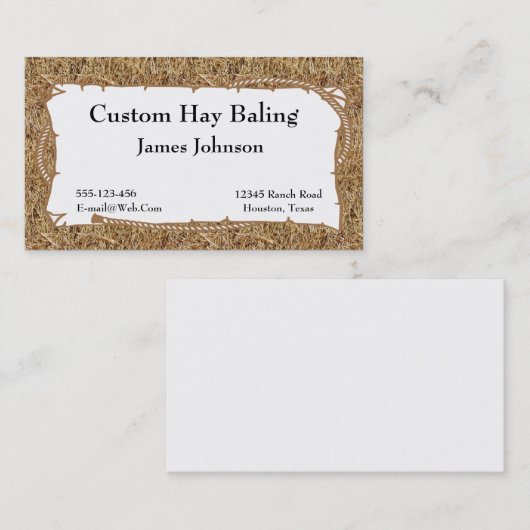 Boerderij Ranch Hay Print Visitekaartjes (Voorkant / Achterkant)