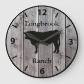 Boerderij Ranch of Stal Naam 5 Aangepaste Barnwood Grote Klok (Voorkant)