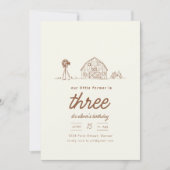 Boerderij Ranch Tractor Verjaardagsfeest Uitnodige Kaart (Voorkant)